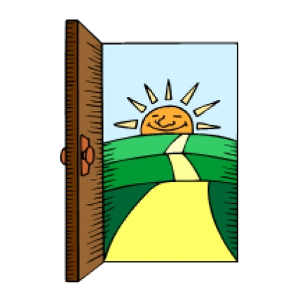 sluníčko a cesta za otevřenými dveřmi